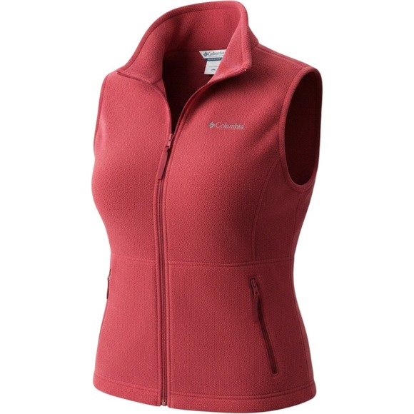 Columbia Other - Columbia Mens XL Red Fleece Full Zip Vest Mock Neck 210 WM1480